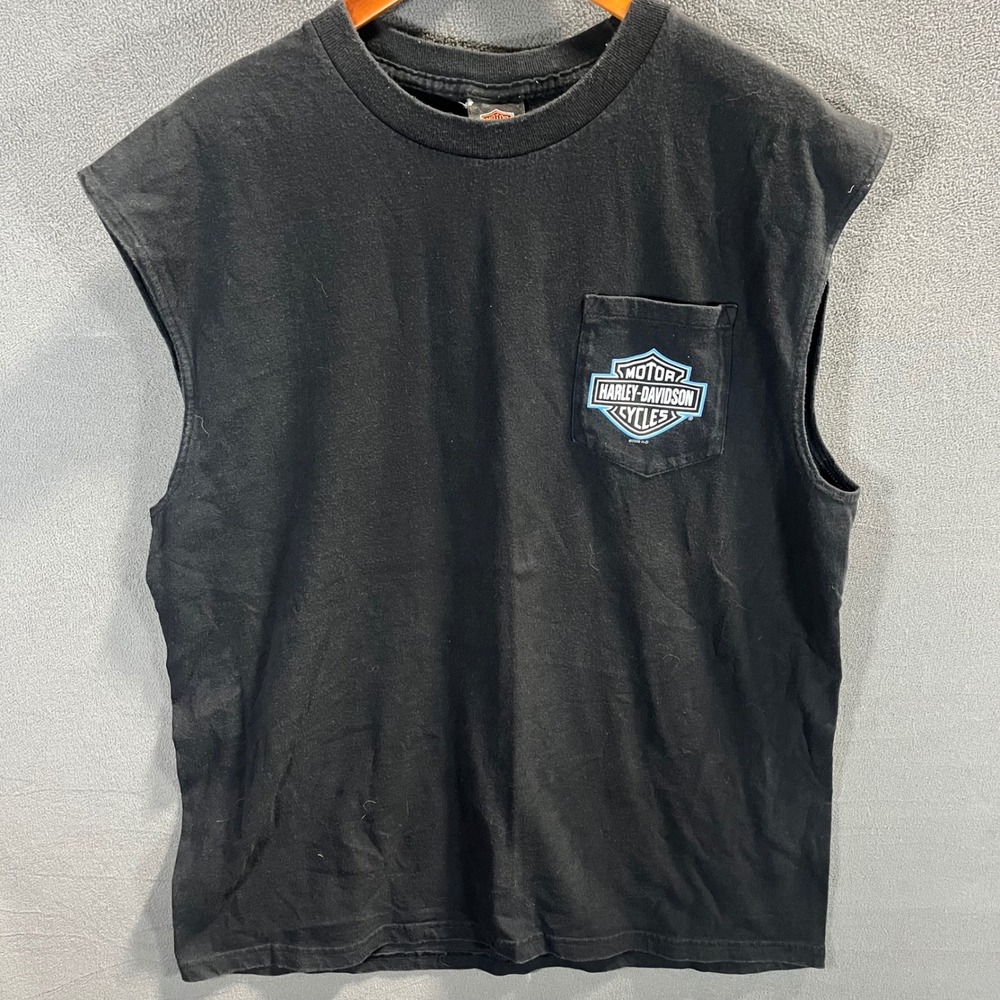 Harley-Davidson Honolulu Hawaii Sleeveless Pocket T-Shirt Black XL 2009 Graphic